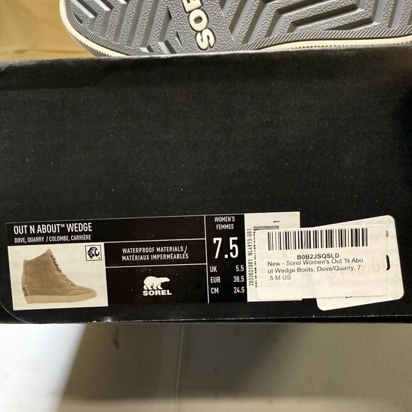 Sorel Women's Out N' About Wedge Boots Dove/Quarry Size 7.5 NEW - Picture 14 of 14